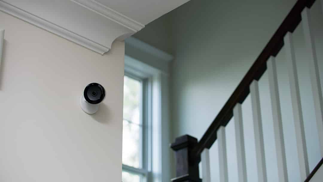 indoor security camera in hallway